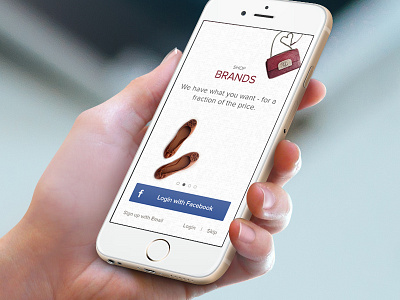 Tour / Walkthrough fashion handbag ios iphone login register shoe signup ui walkthrough white