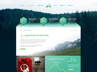Alai clean concept design green interface tourist ui ux web website wed design white
