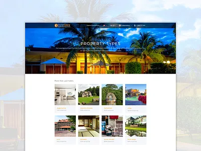Property Types design grid hotel interface list modern photo ui user web