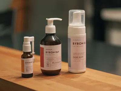 Byron Bay Skincare Labels australia branding cosmetic label line logo natural organic packaging planting skincare