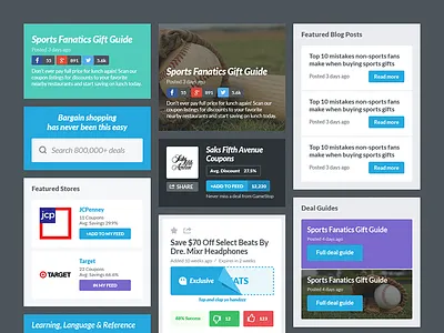 Mobile Web UI Components cards design flat mobile redesign responsive ui user interface web