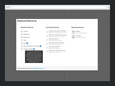 Keyboard Shortcuts Panel