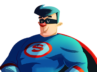 Superhero character dude editorial illustration superhero
