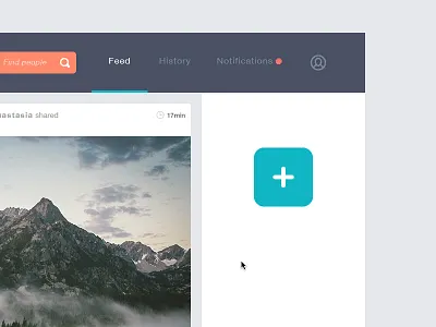 GIF for the Add Button animation appdesign feed flat interface material mobile socialnetwork ui ui animation gif ukraine ux