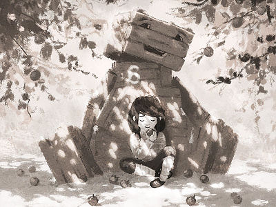 Big Hero 6 apple big hero 6 box digital painting dirclumsy fruit lights pastel style peter nagy robot summer volumetric light