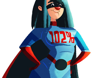Superheroine character editorial girl illustration mask superhero