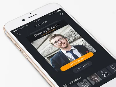 Letslunch • Invite people for a lunch app experiment feed interface ios ios app iphone app profile sketch timeline ui ux