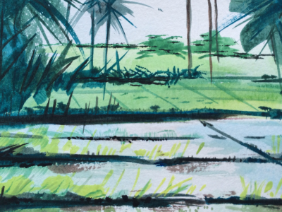 Farmscape in watercolor art creativity graphics landscape painting watercolor