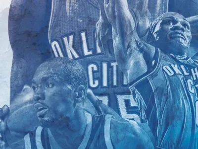 Thunderrific! double exposure okc photoshop poster thunder