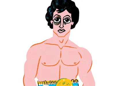 Rocky Balboa boxer character illustration muscles rocky