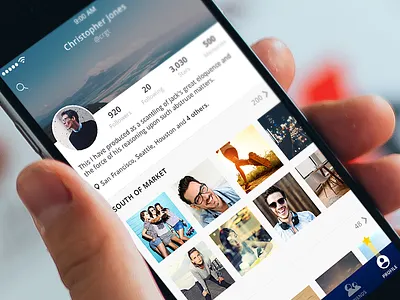 My Profile II album clean icons ios location minimal photography profile social media spayce ui ux