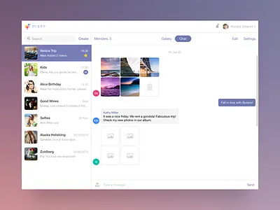 Web App [2nd Iteration] app chat gallery pictures web