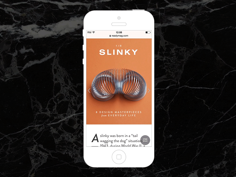 Mobile Viewer mobile navigation readymag ui ux