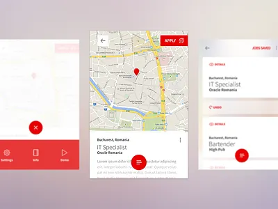 Job Screen UI app cards hr interface material design mobile recruitment ui ux