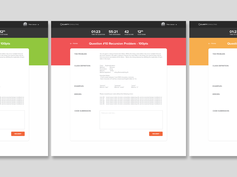 Question Detail analytics chart dashboard graph illustration metrics ui ux
