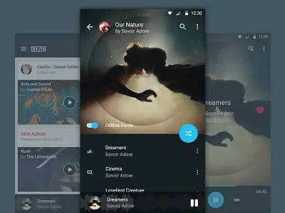 Deezer Material Design - WIP android app deezer material design mobile music music player playlist ui ux