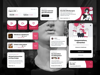 Oasis • Social Cuisine Hub • Mobile App app branding chef community design experience food graphic design illustration mobile modal news notification restaurant social spending ticket ui ux