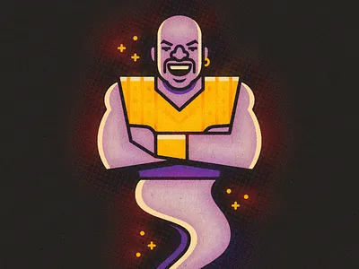 Kazaam basketball genie illustration kazaam movie shaq sports vector