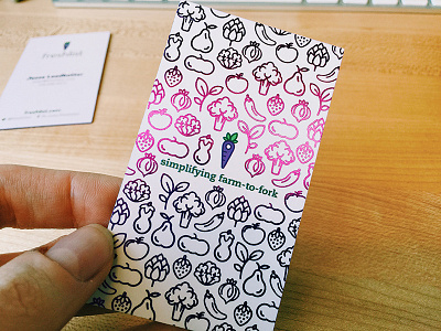 Freshlist Business Card business card charlotte farm to table foil local purple vegetables