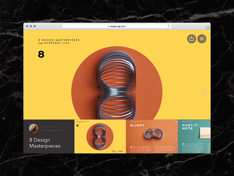 Web Viewer navigation readymag ui ux web