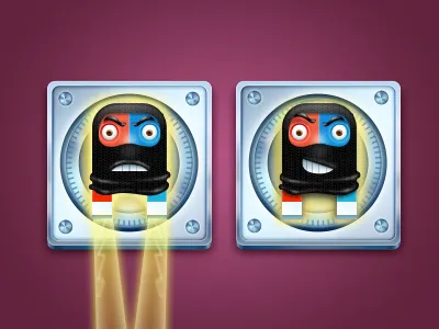 Robbers burglar character game magnet robber