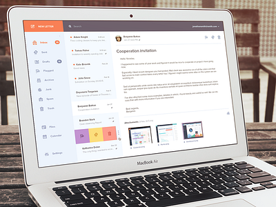Mail Client app application email icons inbox minimal retina typography ui ui design user interface ux