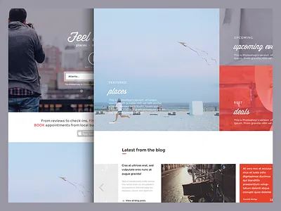 Website Home Page design flat home page landing page design orange simple theme ui web web designer webdesign website