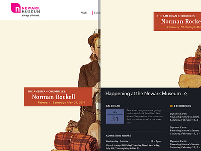 NW site clean color design dropdown grid homepage museum simple type typography ui web
