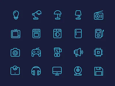 Outline Electronics Icons computer devices electric electronic electronics electronics icons joystick lamp outline electronics icons outline icons vector electronics vector outline icons
