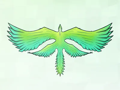 Four Winged Bird bird drawing feathers flat flight flying illustration texture wing