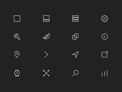 Icon Set for URX Labs card cog deep link growth icons location push push notification search time vector icons wrench