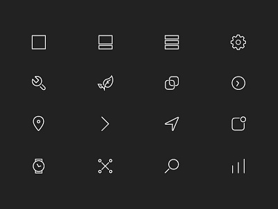Icon Set for URX Labs card cog deep link growth icons location push push notification search time vector icons wrench