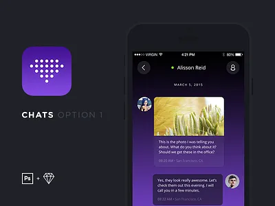 Chats - Option 1 app chat conversation creative market ios psd sale sketch social template