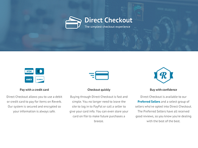 Direct Checkout Page marketing landing page reverb reverb.com