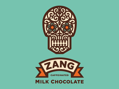 You've been Zanged! banner calavera candy chocolate milk chocolate package packaging design simon frouws skull the famous frouws vintage zang
