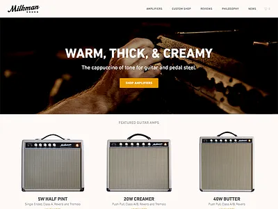Milkman Sound Homepage e commerce home page homepage interface landing page shop shopify ui web design website