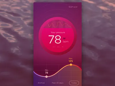 Heartbeat interface colourful dashboard flat graph ios medical mobile ui stats user interaction user interface design