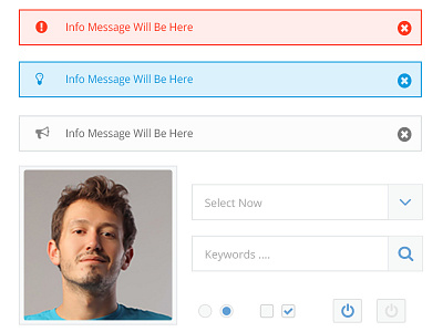 Simple UI Profile admin drop down form info message kit profile radio switch ui ui kit