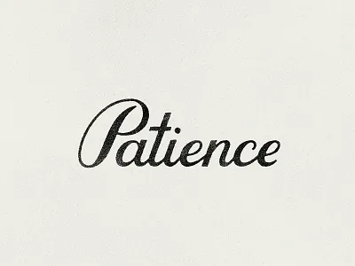 Patience lettering paper patience texture type vector