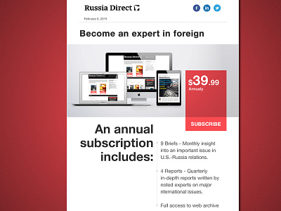 Mailer design email red web