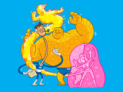 FF ben cartoon comic fantastic four marvel pink force field