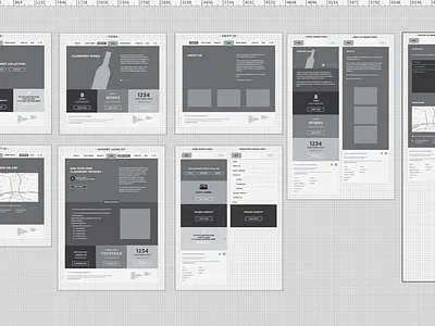Wireframes blueprint desktop illustrator mobile responsive wireframes