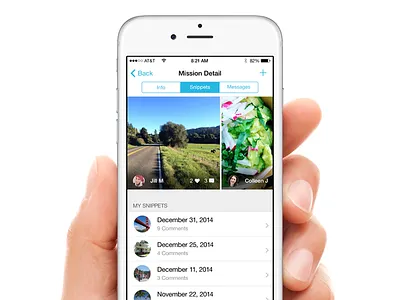 Mission Detail View for iOS app clean dscout ios minimal mobile ui ux