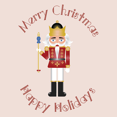 Nutcracker christmas card illustration vector