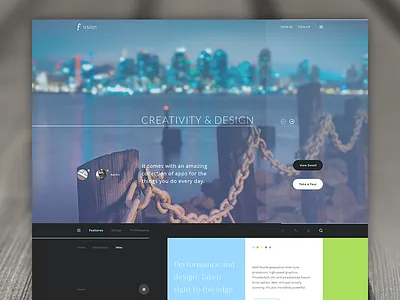 Fusion - Concept agency ecommerce flat interface metro theme ui ux web