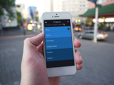 Delegate - Projects Screen Mockup app delegate design gesture ios iphone mobile mockup productivity task list tools ux