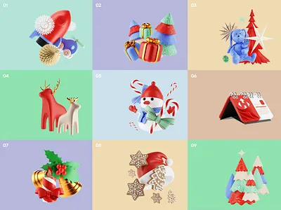 Nova Post Advent Calendar 3D Illustrations 3d 3d art 3d illustration advent calendar blender branding christmas design festive graphic design holidays illustration ui user experience ux winter