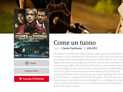 Movie page film layout movie shop ui website