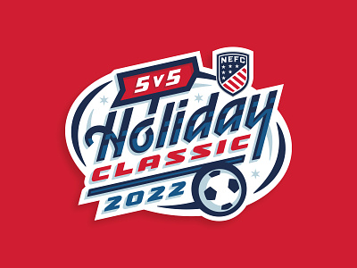 5v5 Holiday Classic badge branding design holidays illustration logo soccer sports sports branding typography vector winter