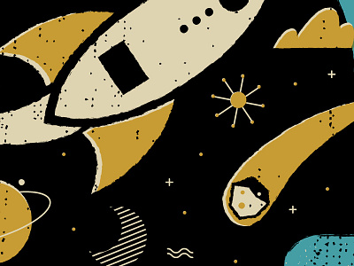 Space theme event graphics event hallmark rocket space